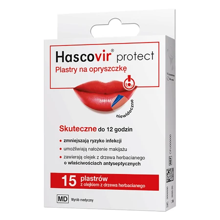 Hascovir Protect, koortslippleisters, 15 stuks