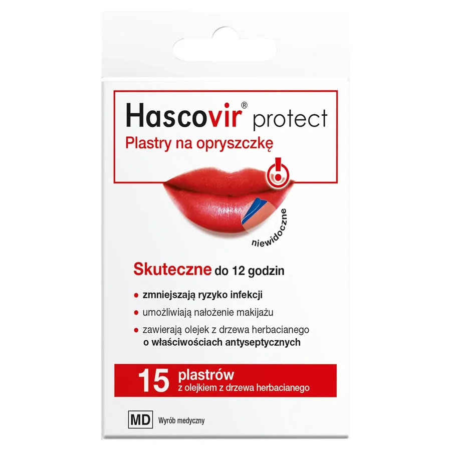 Hascovir Protect, koortslippleisters, 15 stuks