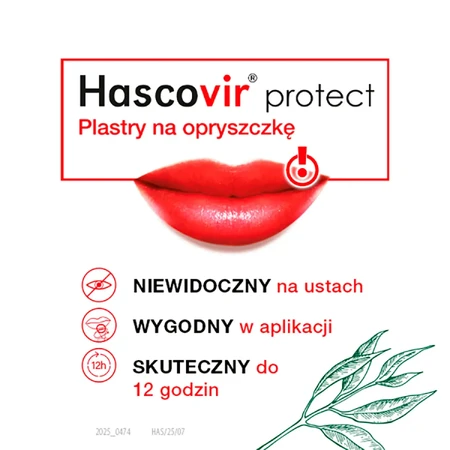 Hascovir Protect, koortslippleisters, 15 stuks