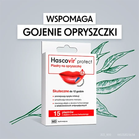 Hascovir Protect, koortslippleisters, 15 stuks