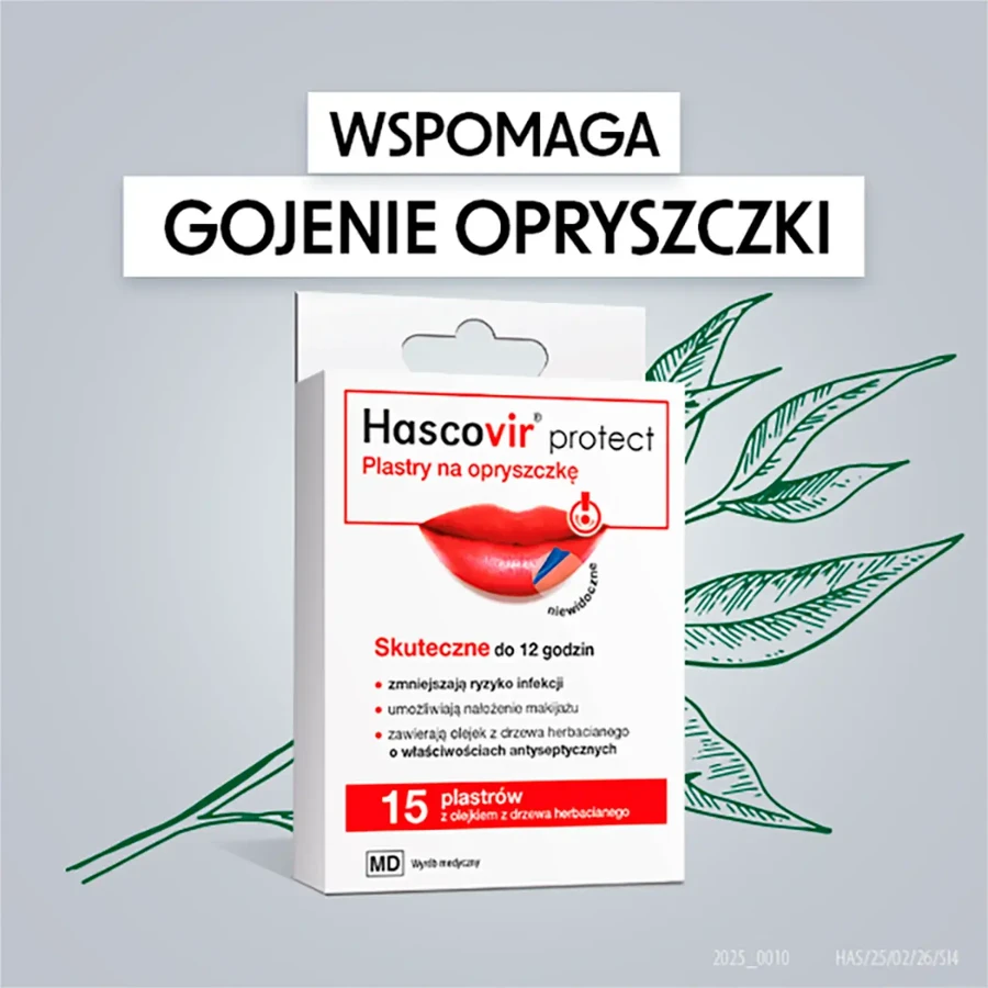 Hascovir Protect, koortslippleisters, 15 stuks