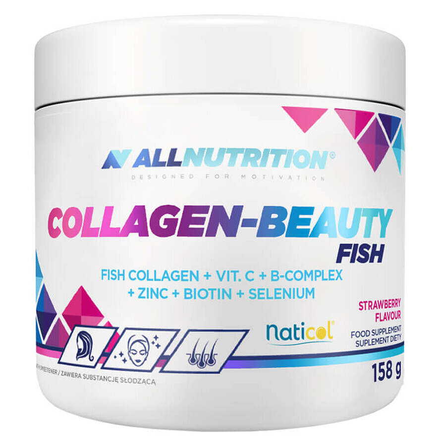 Allnutrition Collagen-Beauty Fish, powder, strawberry flavor, 158 g