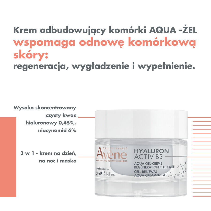 Avene Hyaluron Activ B3, gel-cremă de reînnoire celulară, 50 ml Avene Hyaluron Activ B3, gel-cremă de reînnoire celulară, 50 ml