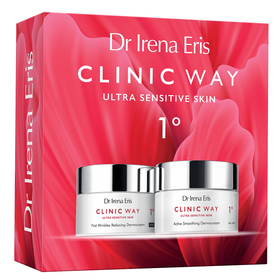 Dr Irena Eris Eris Clinic Way 1°, active smoothing dermo-cream, day, SPF 15, 50 ml + first wrinkle-reducing dermo-cream, night, 50 ml