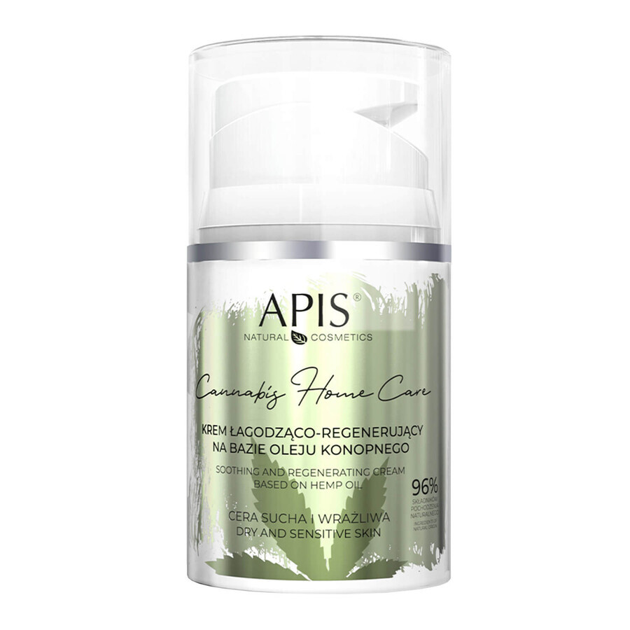 Apis Cannabis Kit, Soothing Facial Cleansing Foaming Soothing Facial Cleanser, 150 ml + Soothing and Regenerating Cream, 50 ml