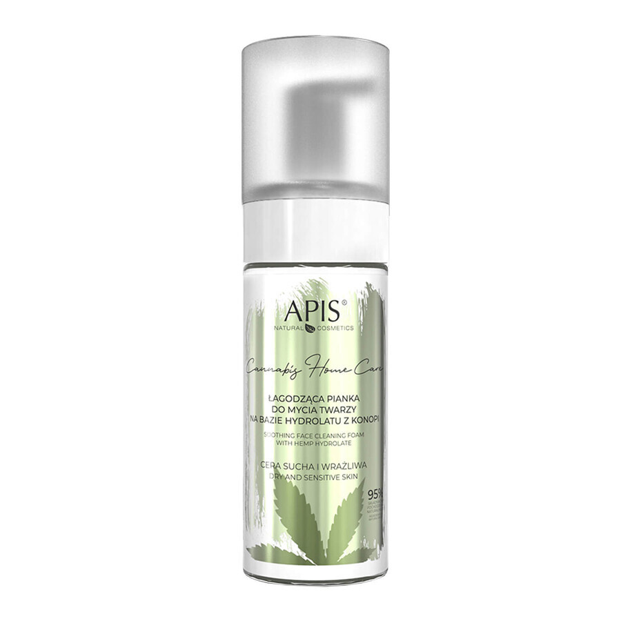 Apis Cannabis Kit, Soothing Facial Cleansing Foaming Soothing Facial Cleanser, 150 ml + Soothing and Regenerating Cream, 50 ml