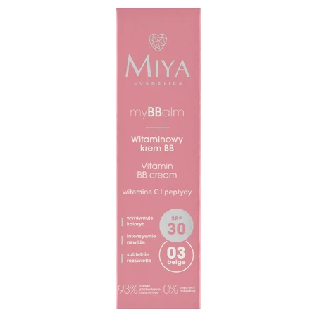 Miya myBBalm, Vitamin BB cream, SPF 30, 03 beige, 30 ml