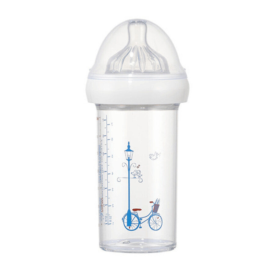 Le Biberon Francais, biberon con tettarella, tritan, bicicletta, da 6 mesi, 210 ml