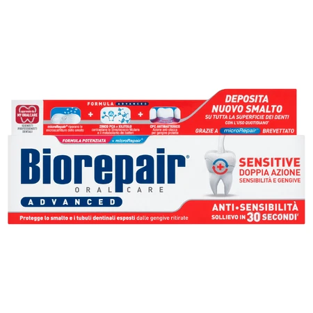 Biorepair Advanced Sensitive, pastă de dinți fără fluor pentru dinți sensibili, 75 ml