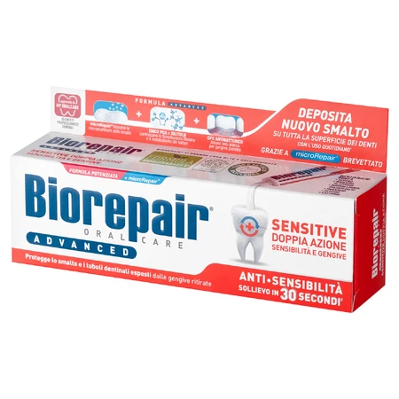 Biorepair Advanced Sensitive, pastă de dinți fără fluor pentru dinți sensibili, 75 ml