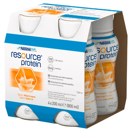 Resource Eiwit, voedingssupplement, abrikozensmaak, 4 x 200 ml
