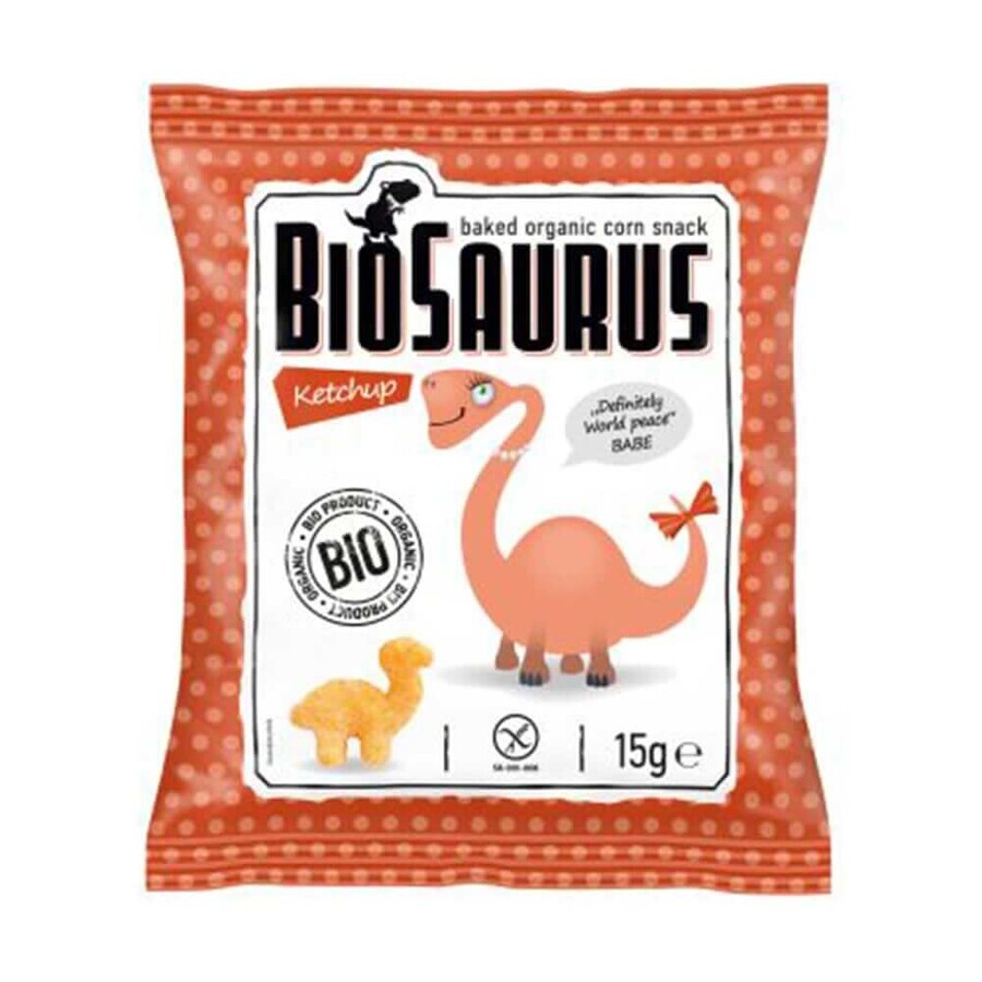 Shop BioSaurus, Bio frittierte Maischips, Ketchup-Geschmack, 15 g BioSaurus, Bio frittierte Maischips, Ketchup-Geschmack, 15 g