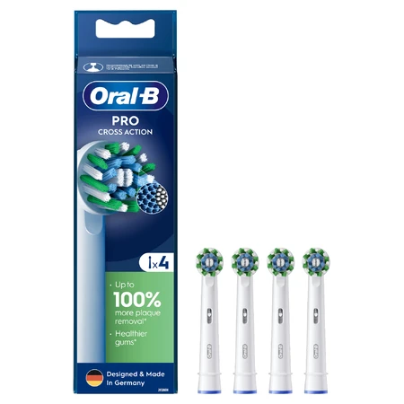 Oral-B Pro Cross Action, replacement tips for Clean Maximiser electric toothbrush, 4 pieces