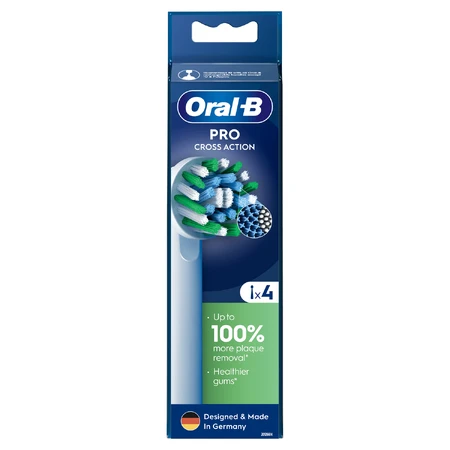 Oral-B Pro Cross Action, replacement tips for Clean Maximiser electric toothbrush, 4 pieces
