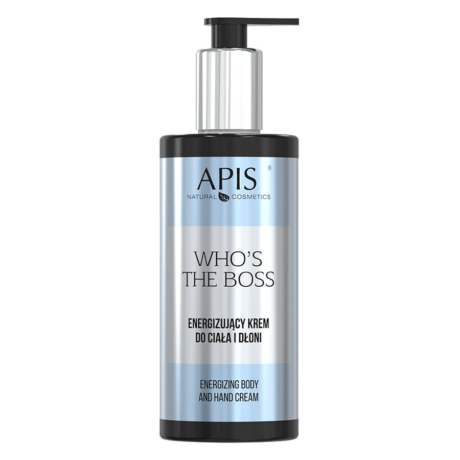 Coffret Apis Who's The Boss, gel douche énergisant 3 en 1 pour le corps 300 ml + crème énergisante pour le corps et les mains 300 ml