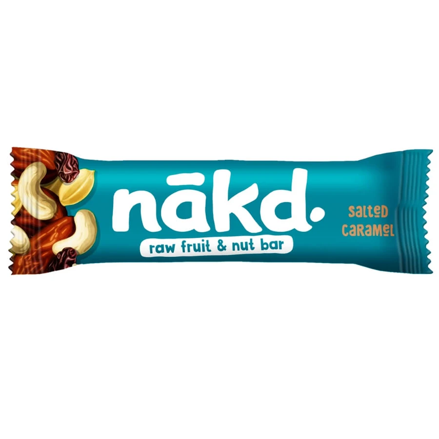 Barre Raw Vegan au caramel salé sans gluten, 35 gr, Nakd