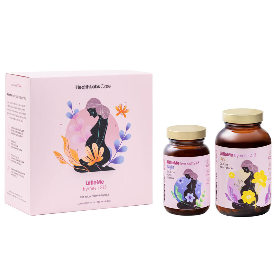 Health Labs OmegaMe Kit prenatal, 60 capsule + LittleMe Trimestru 2 și 3 Zi, 90 capsule + Noapte, 60 capsule + sac gratuit