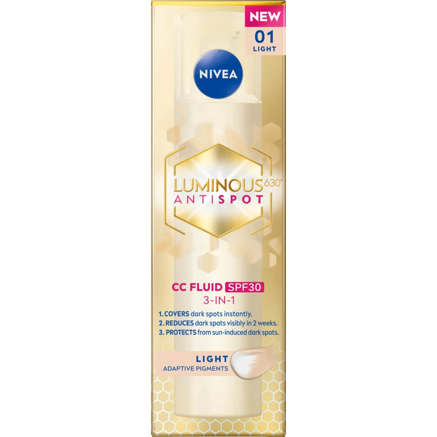 Nivea Luminous Anti Spot 3-in-1 Anti-Pigmentation CC Cream, Luminous, SPF 30, 40 ml