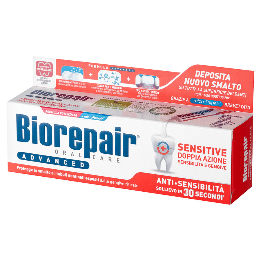 Biorepair Advanced Sensitive, fluoride-free toothpaste for sensitive teeth, 75 ml CONTAMINATED PACKAGING