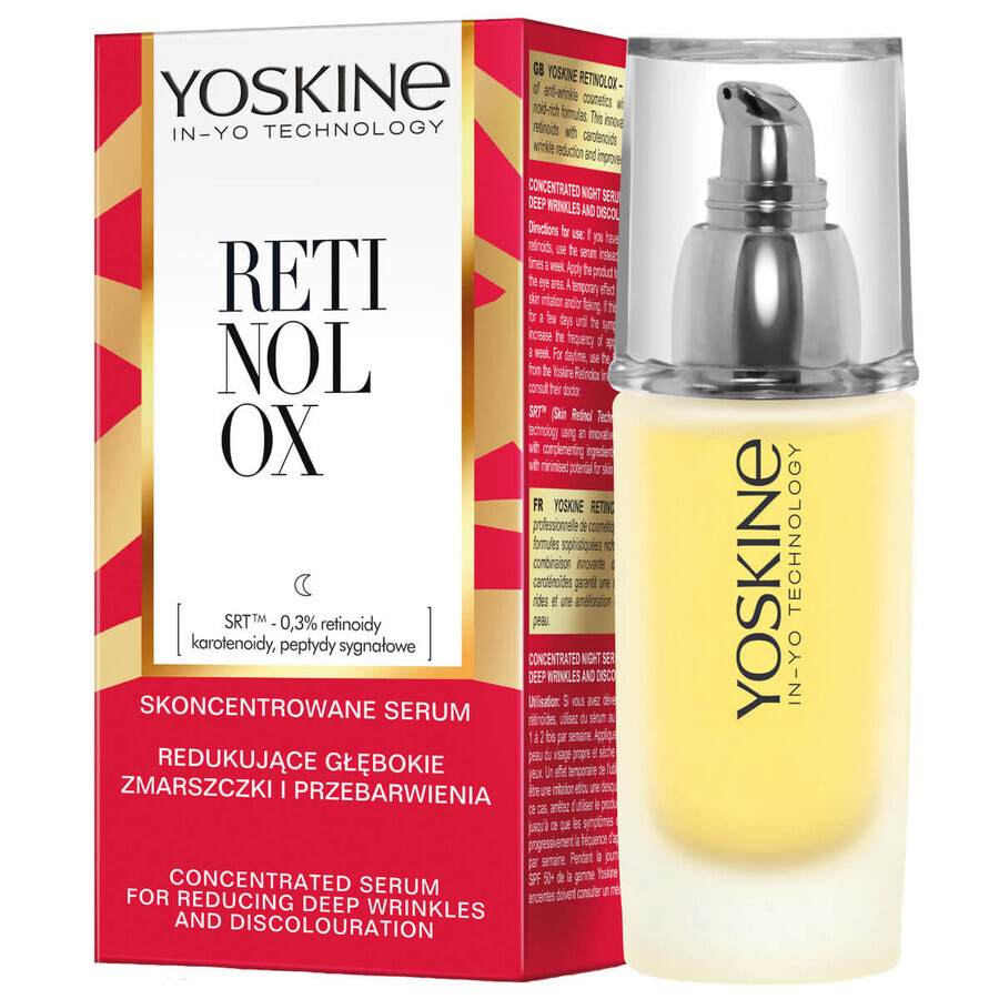 Yoskine Retinolox, ser concentrat pentru reducerea ridurilor adânci și a decolorării, pentru noapte, 50 ml.