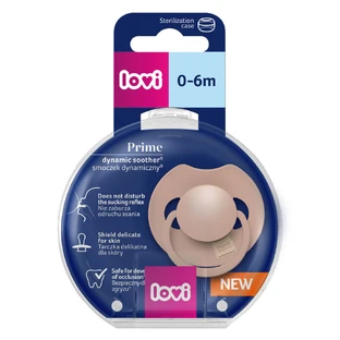 Lovi Prime, pacifier, silicone, dynamic, Blush, 34/405, 0-6 months, 1 piece