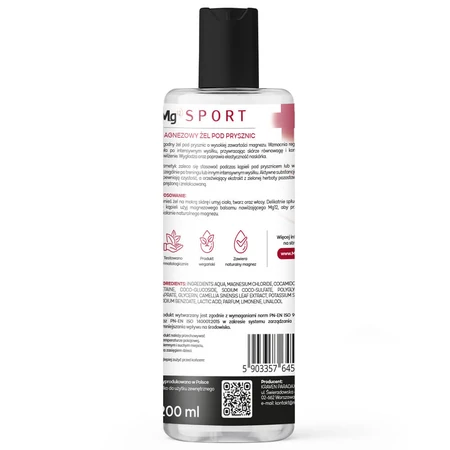 Mg12 Sport Duschgel mit Magnesium und Bishofit, 200 ml