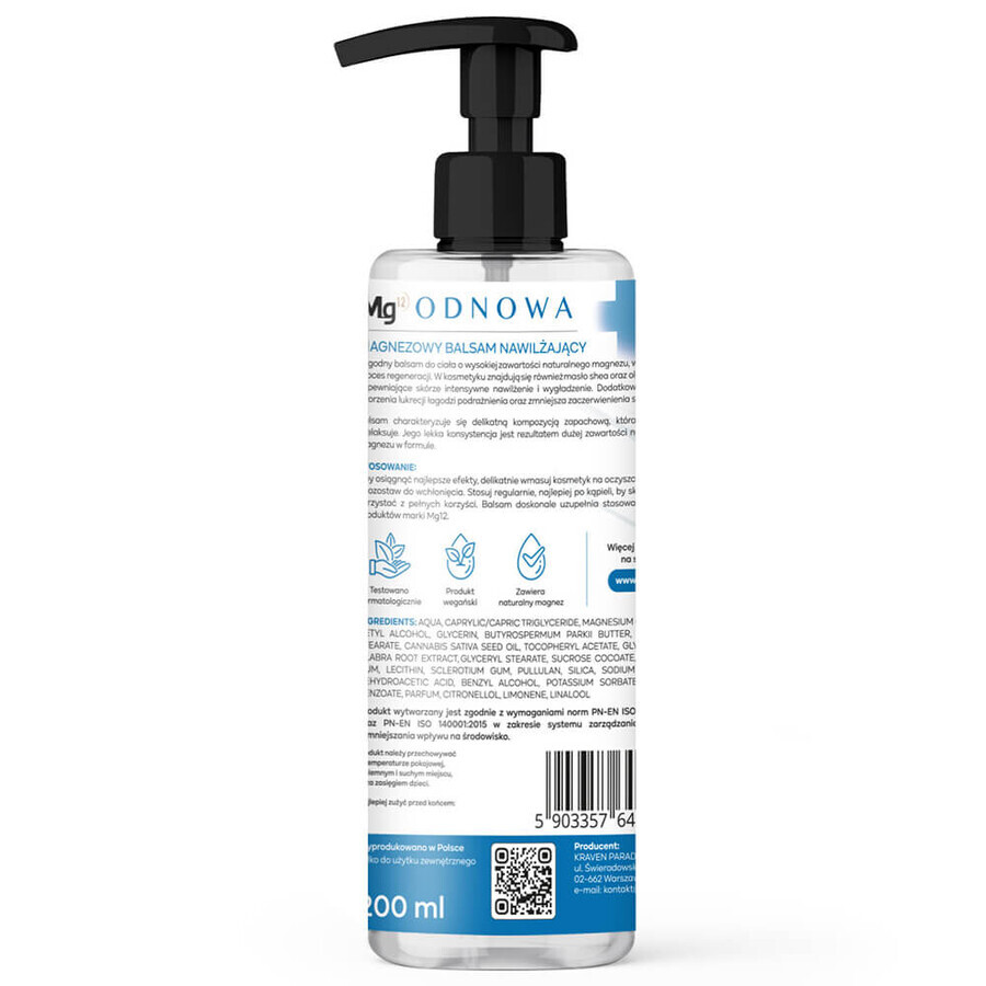 Mg12 Renewal lotion hydratante au magnésium 200 ml