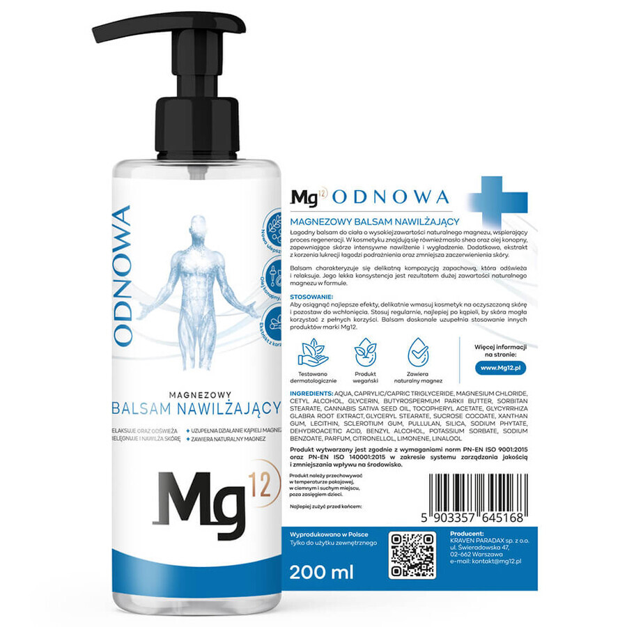Mg12 Renewal lotion hydratante au magnésium 200 ml
