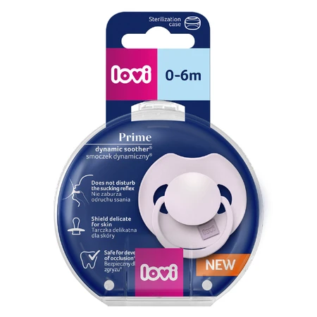 Lovi Prime, sucette, sucette, silicone, dynamique, Lilas, 34/420, 0-6 mois, 1 pièce