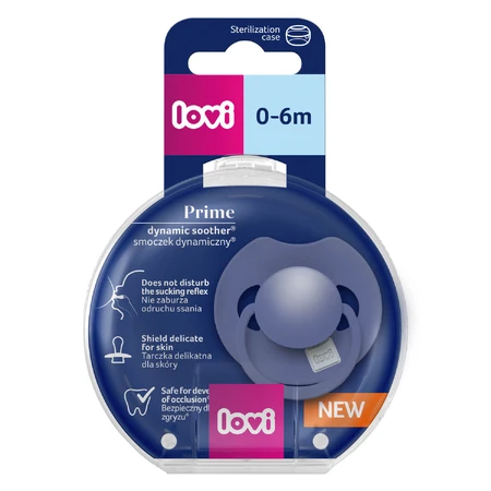 Lovi Prime, sucette, silicone, dynamique, bleu, 34/417, 0-6 mois, 1 pièce