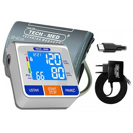 Tech-Med TMA-500 Pro, tensiómetro automático de brazo con fuente de alimentación