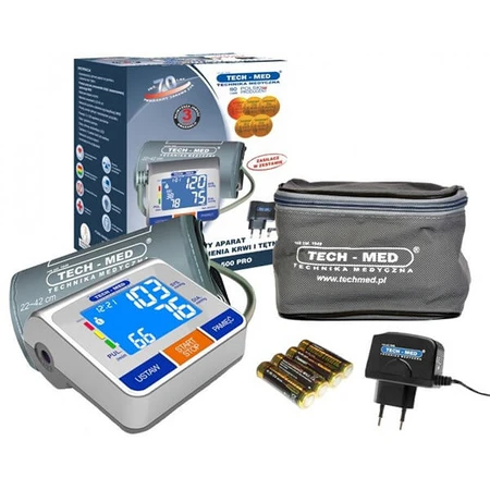 Tech-Med TMA-500 Pro, tensiómetro automático de brazo con fuente de alimentación