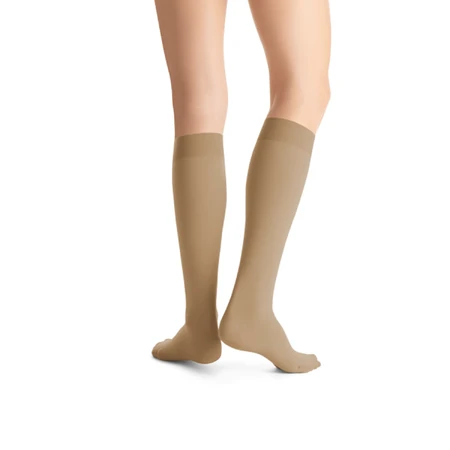 Jobst Ultra Sheer, medias de compresión para la rodilla, CCL2, puntera oscura, talla 4, natural