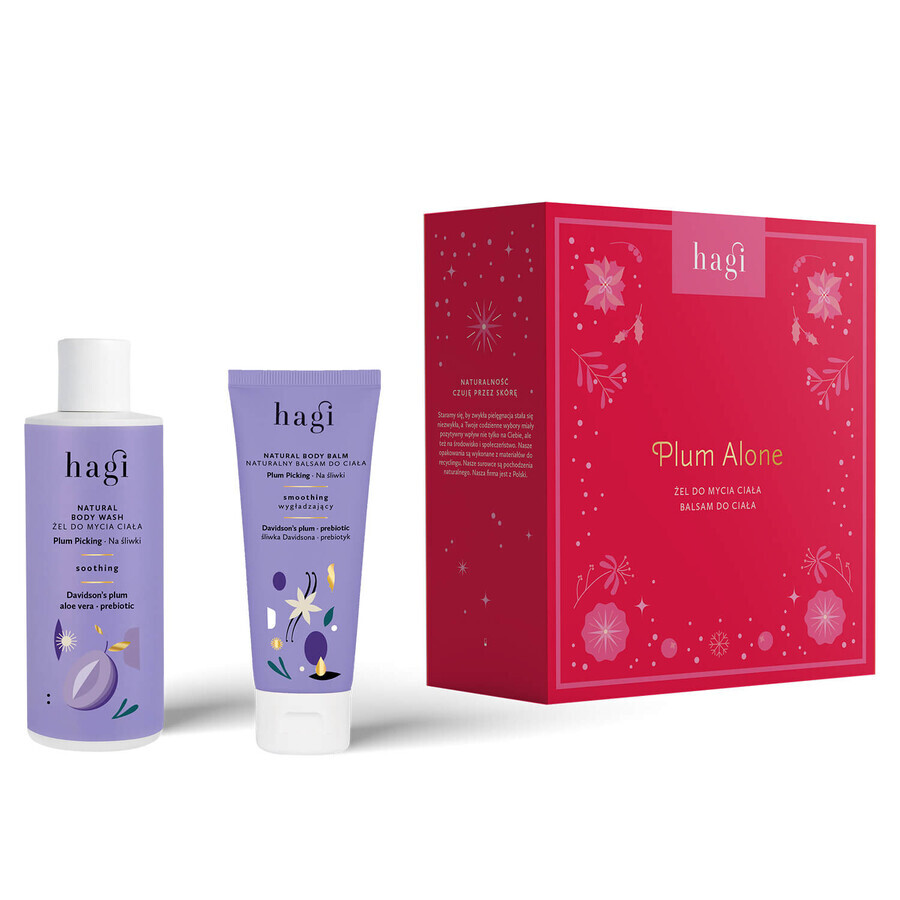 Set Hagi Plum Alone, body shower gel 150 ml + body lotion 75 ml