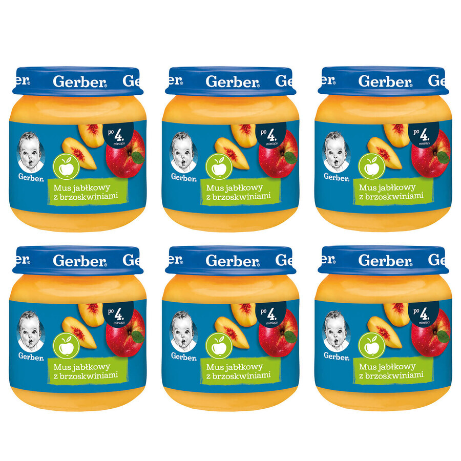 Buy Gerber dessert set, apple mousse with peach, after 4 months, 6 x 125 g Gerber dessert set, apple mousse with peach, after 4 months, 6 x 125 g