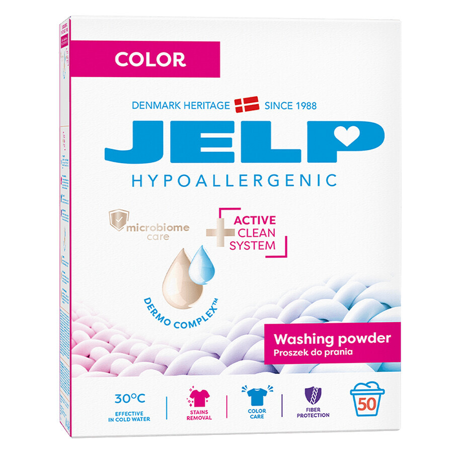 Jelp detergente hipoalergénico en polvo, color, 3 kg ENVASE CONTAMINADO