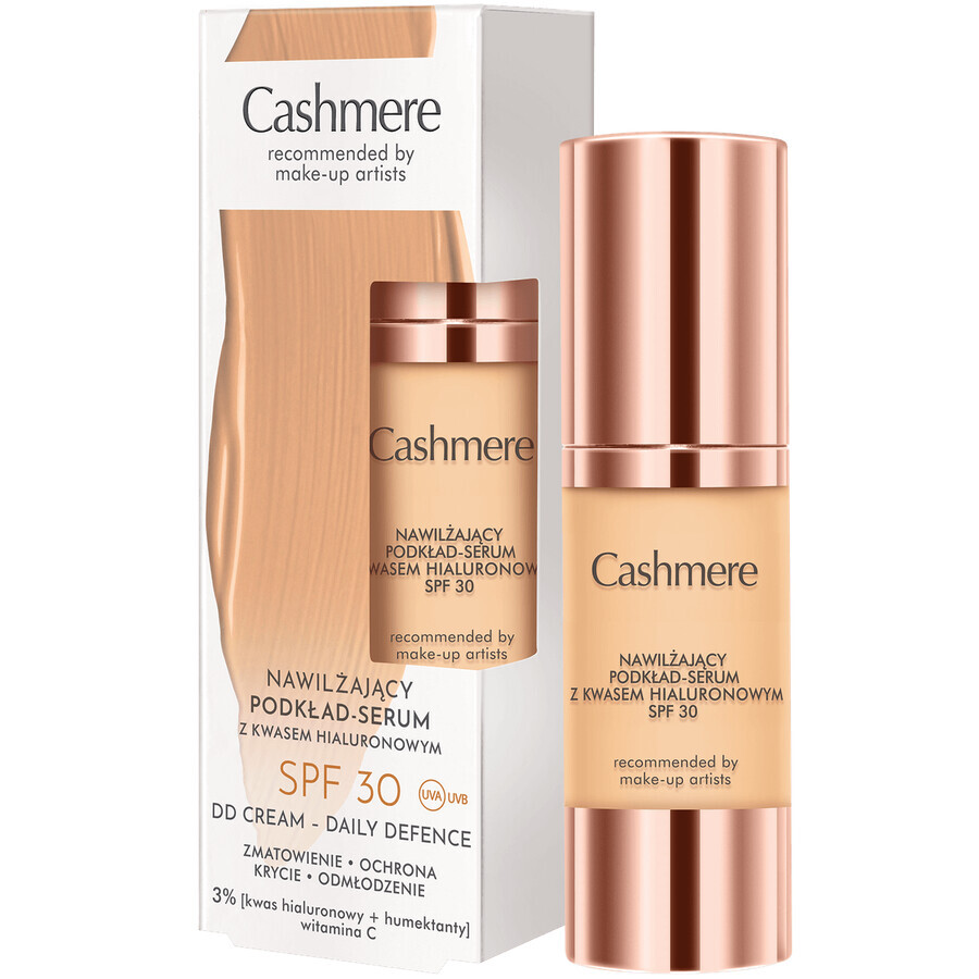 DAX Cashmere DD, moisturizing foundation-serum with hyaluronic acid, warm beige, SPF 30, 30 ml