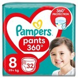 Pampers Pants, luiers, maat 8, 19 kg+, 32 stuks