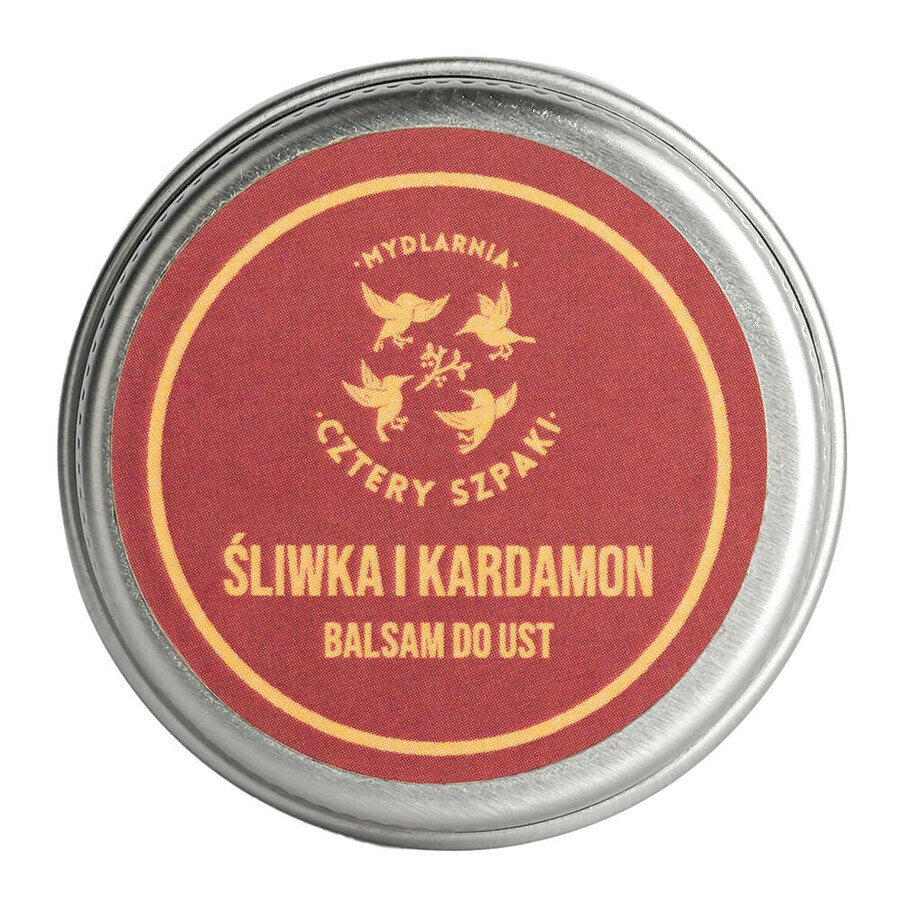 Cztery Szpaki, balsam de buze, prună și cardamom, 15 ml