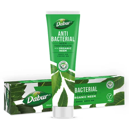 Dabur antibacterial toothpaste with organic neem, 100 ml