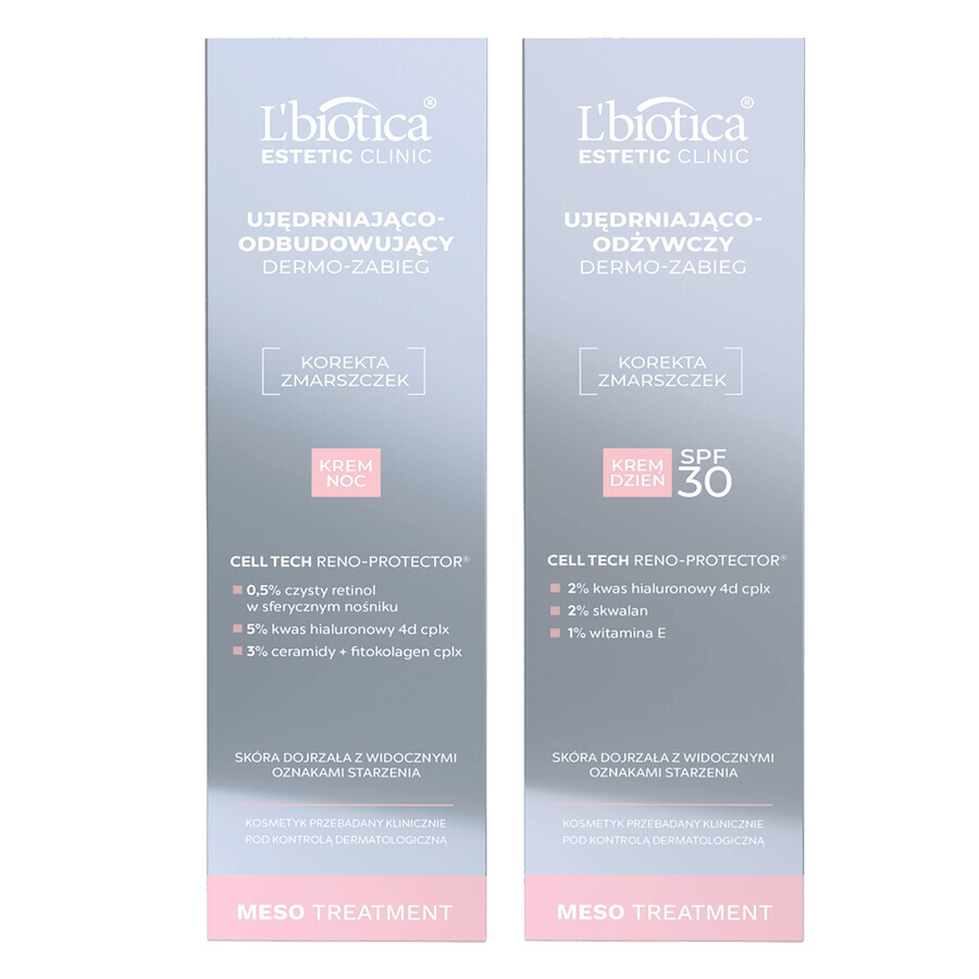L'Biotica Aesthetic Clinic Meso kit, firming and revitalizing day dermo-treatment, SPF 30, 35 ml + firming and revitalizing night dermo-treatment, SPF 30, 35 ml