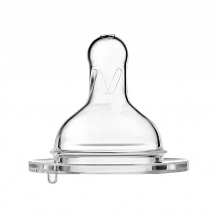 AKUKU, Weithalssauger, Silikon, Anti-Kolik, rund, mittlerer Durchfluss, A0120, 3-6 Monate, 2 Stück