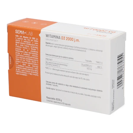 SEMA Lab Vitamine D3 2000 UI, 60 softgels