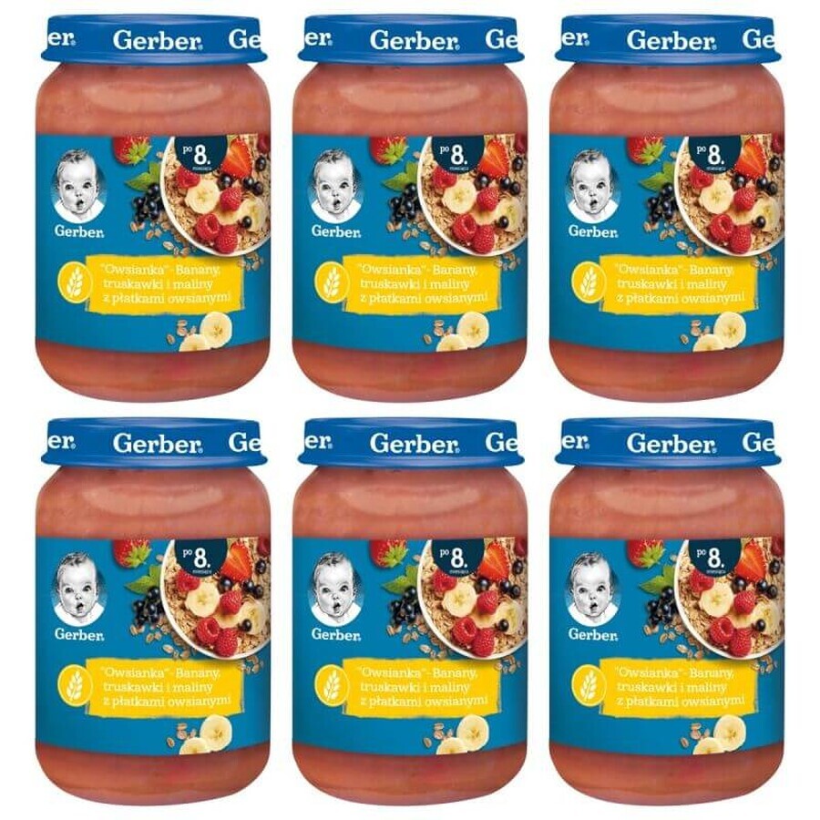 Cumpără Gerber Oatmeal set, banane, căpșuni și zmeură cu fulgi de ovăz, după 8 luni, 6 x 190 g Gerber Oatmeal set, banane, căpșuni și zmeură cu fulgi de ovăz, după 8 luni, 6 x 190 g