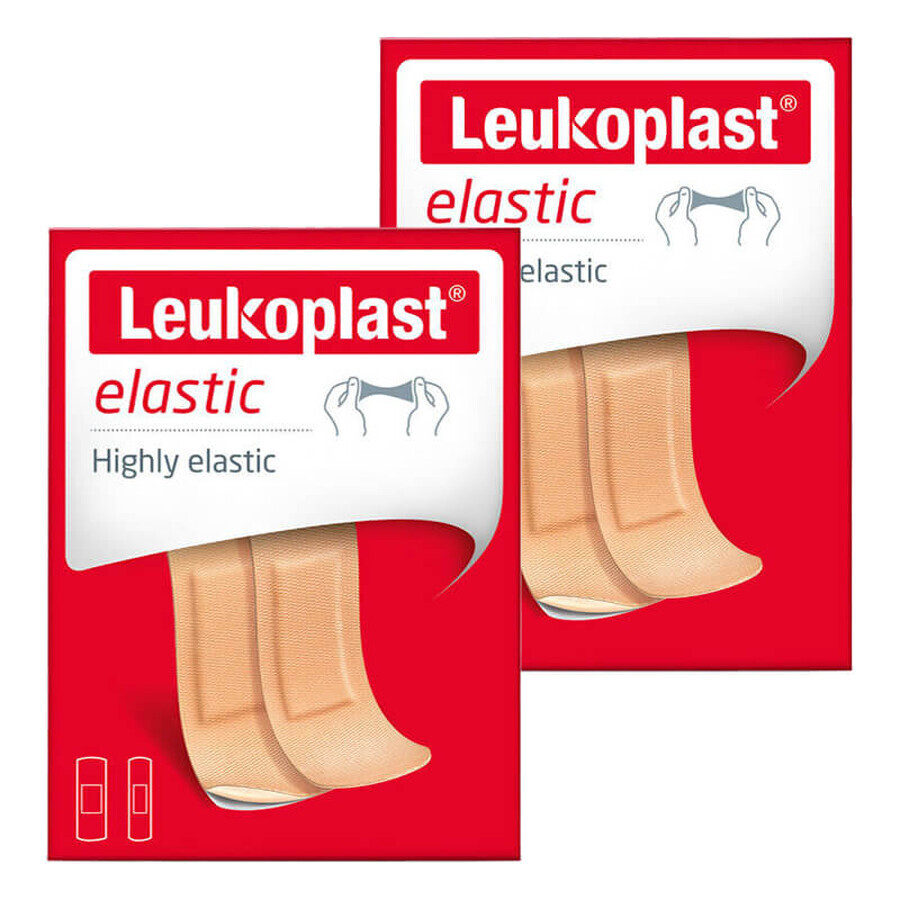 Set Leukoplast Elastic, sparadrap avec pansement, 2 tailles, 2 x 20 pièces