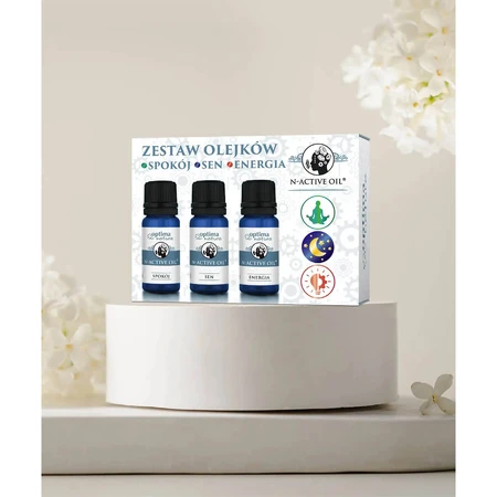 Set N-Active Olie Kalm & Slaap & Energie, natuurlijke etherische oliën, 3 x 10 ml