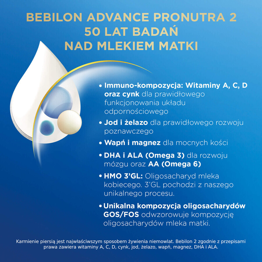Set Bebilon Advance Pronutra 2, latte di proseguimento, oltre 6 mesi, 2 x 1000 g + salviette umidificate Mustela, 60 gratis