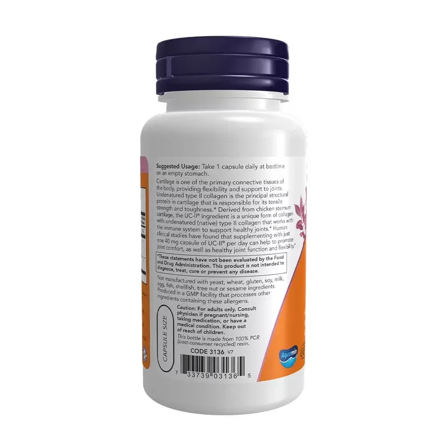 Now Foods UC-II Colagen de tip II, 120 capsule vegetale
