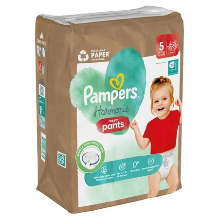 Pampers Harmonie Pants, pañales, talla 5, 12-17 kg, 20 unidades
