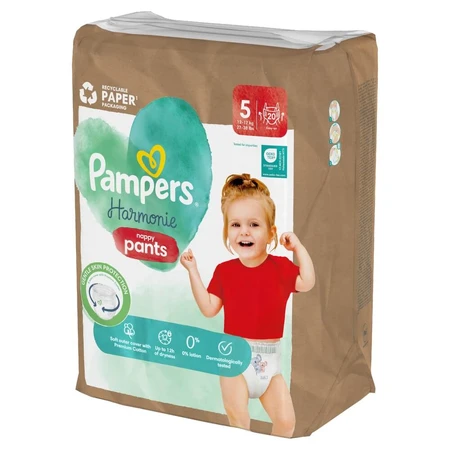 Pampers Harmonie Pants, pañales, talla 5, 12-17 kg, 20 unidades